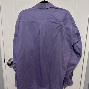 Purple Striped Button-Up Shirt